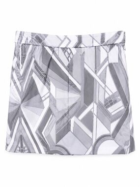 Polo by Ralph Lauren Gray & White Geometric Mini Skirt